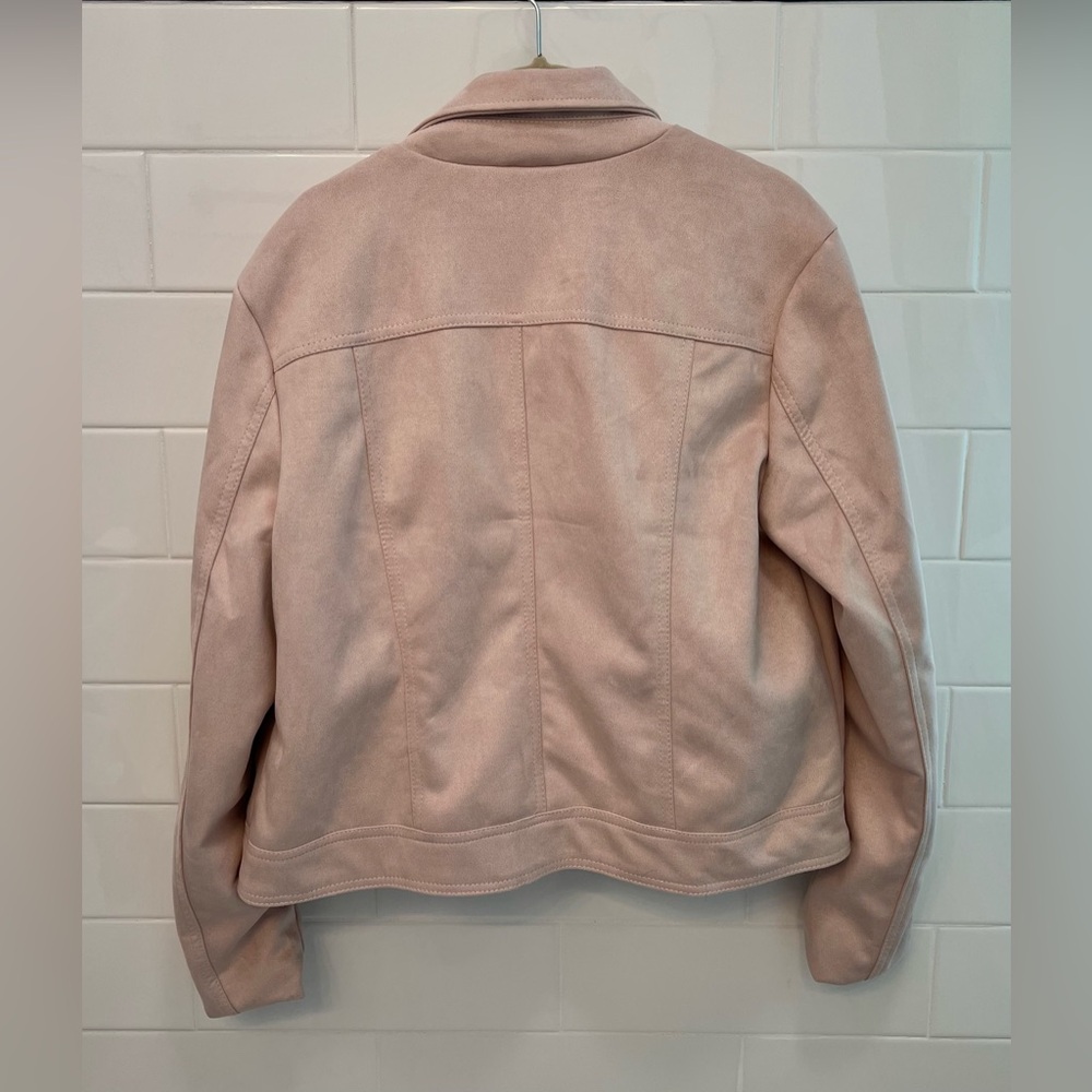 NWT Philosophy Women's Faux Leather Blush Pink Jacket - Picture 6 of 7